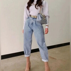 Zara Light Blue High Rise Jeans